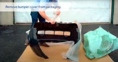 remove bumper cover from packaging